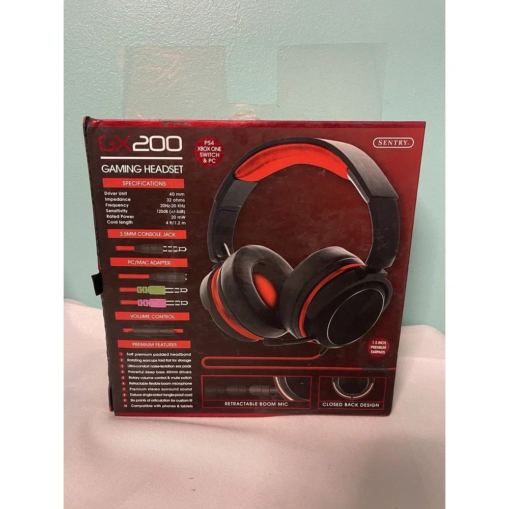 SENTRY‎ GX200-RED Deluxe Gaming Headset Red Accent